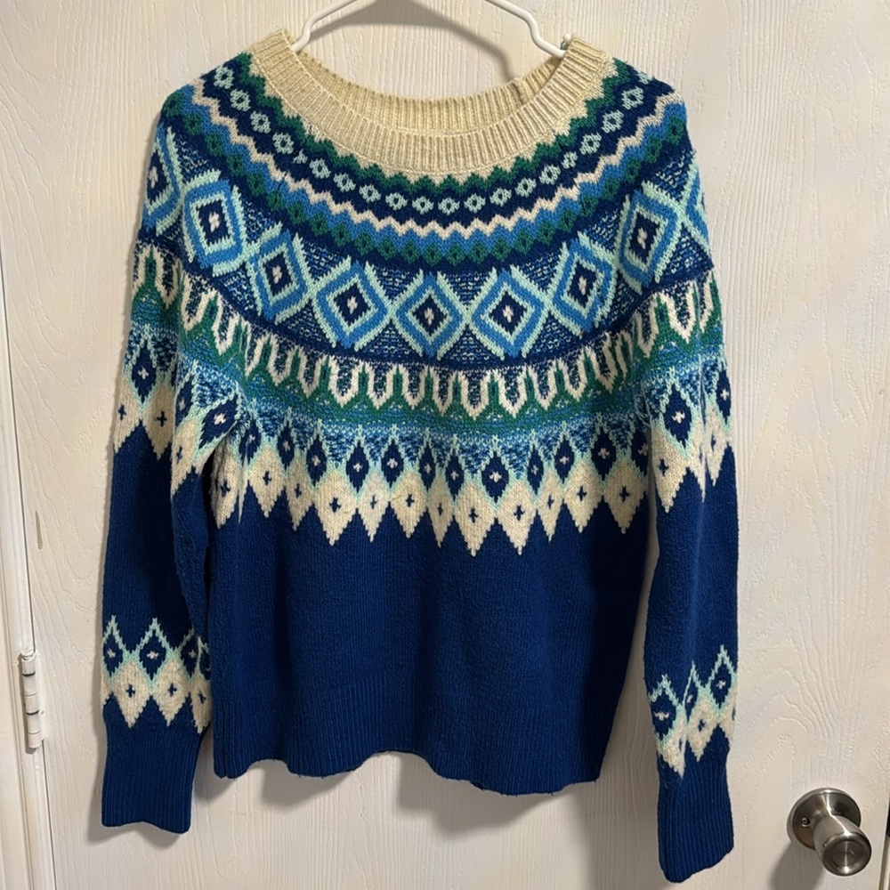 St. John’s Bay Women’s Medium Sweater Long Sleeve Geometric Knit Warm Winter Ski - Picture 11 of 11